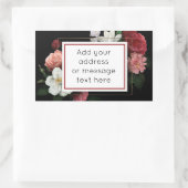 黒とブルゴーニュのバラフレーム出荷ラベル 長方形シール (バッグ)