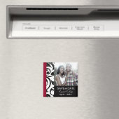 黒とブルゴーニュの写真Date Magnetを保存 マグネット (インサイチュ (食洗機))