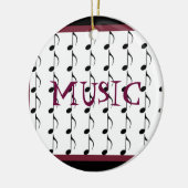黒とブルゴーニュの楽譜 セラミックオーナメント (左)