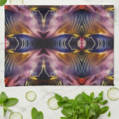 黒とブルゴーニュの絹のような繰り返しが膨らんだ キッチンタオル (折り畳み)