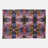 黒とブルゴーニュの絹のような繰り返しが膨らんだ キッチンタオル (横)