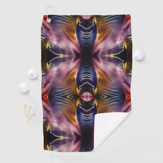 黒とブルゴーニュの絹のような繰り返しが膨らんだ ゴルフタオル (インサイチュ)