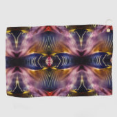 黒とブルゴーニュの絹のような繰り返しが膨らんだ ゴルフタオル (横)