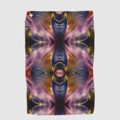 黒とブルゴーニュの絹のような繰り返しが膨らんだ ゴルフタオル (正面)