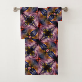 黒とブルゴーニュの絹のような繰り返しが膨らんだ バスタオルセット