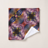 黒とブルゴーニュの絹のような繰り返しが膨らんだ バスタオルセット (ウォッシュタオル)