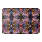 黒とブルゴーニュの絹のような繰り返しが膨らんだ バスマット (正面)