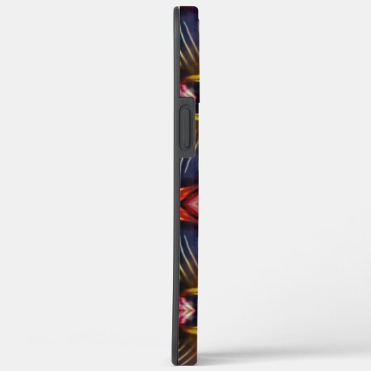 黒とブルゴーニュの絹のような繰り返しが膨らんだ Case-Mate iPhoneケース (裏面 / 右)