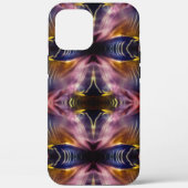 黒とブルゴーニュの絹のような繰り返しが膨らんだ Case-Mate iPhoneケース (裏面)