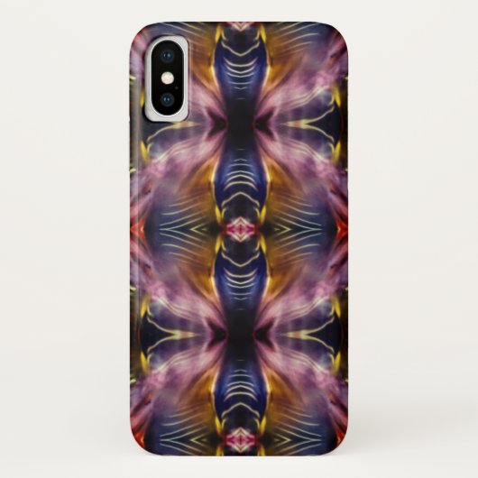 黒とブルゴーニュの絹のような繰り返しが膨らんだ Case-Mate iPhoneケース (裏面)