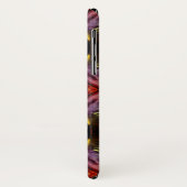 黒とブルゴーニュの絹のような繰り返しが膨らんだ Case-Mate iPhoneケース (裏面/左)