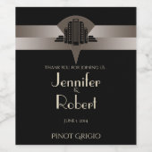 黒とブロンズのアートデコタワーワインラベル ワインラベル (シングルラベル)