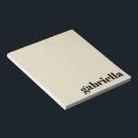 黒とベージュのはっきりしたタイポグラフィパーソナライズされた名 ノートパッド<br><div class="desc">はっきりしたモダンパーソナライズされたタイポグラフィ名Notepad in Black and Beige</div>