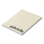 黒とベージュのはっきりしたタイポグラフィパーソナライズされた名 ノートパッド (回転)