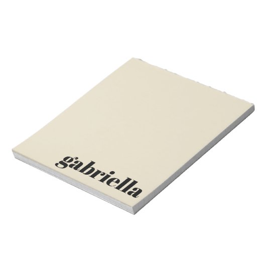 黒とベージュのはっきりしたタイポグラフィパーソナライズされた名 ノートパッド (回転)