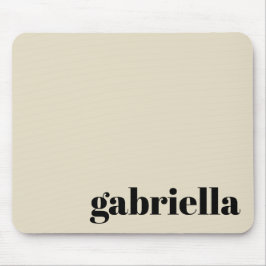 黒とベージュのはっきりしたタイポグラフィパーソナライズされた名  マウスパッド