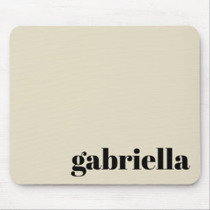 黒とベージュのはっきりしたタイポグラフィパーソナライズされた名  マウスパッド