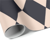 黒とベージュのアーガイルダイヤストライプモンド ラッピングペーパー (ロールコーナー)