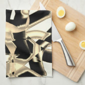 黒とベージュのスクラップまたはテープを破壊澄んした キッチンタオル (四つ折り)