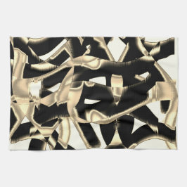 黒とベージュのスクラップまたはテープを破壊澄んした キッチンタオル