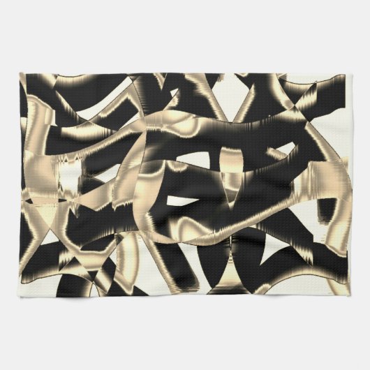 黒とベージュのスクラップまたはテープを破壊澄んした キッチンタオル (横)