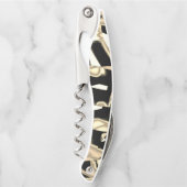 黒とベージュのスクラップまたはテープを破壊澄んした ソムリエナイフ (正面)