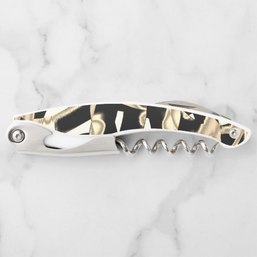 黒とベージュのスクラップまたはテープを破壊澄んした ソムリエナイフ (正面)