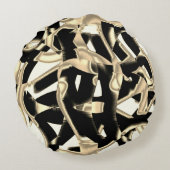 黒とベージュのスクラップまたはテープを破壊澄んした ラウンドクッション (裏面)