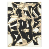 黒とベージュのスクラップ、テープを破壊澄んした テーブルクロス (正面)