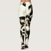 黒とベージュのスクラップ、テープを破壊澄んした レギンス (裏面)