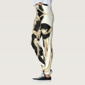 黒とベージュのスクラップ、テープを破壊澄んした レギンス (左)