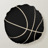 黒とベージュのバスケットボールの丸枕 ラウンドクッション (裏面)
