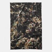 黒とベージュの中立の冬素朴の枝 キッチンタオル (縦)