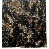 黒とベージュの中立の冬素朴の枝 シャワーカーテン (正面)