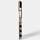 黒とベージュの市松模様ストライプのオーダーメイドケース Case-Mate iPhoneケース (裏面 / 左)