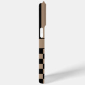 黒とベージュの市松模様ストライプのオーダーメイドケース Case-Mate iPhoneケース (裏面 / 右)