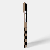 黒とベージュの市松模様ストライプのオーダーメイドケース Case-Mate iPhoneケース (裏面 / 左)