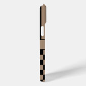 黒とベージュの市松模様ストライプのオーダーメイドケース Case-Mate iPhoneケース (裏面 / 右)