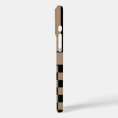 黒とベージュの市松模様ストライプ オーダーメイド Case-Mate iPhoneケース (裏面 / 左)