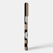 黒とベージュの市松模様ストライプ オーダーメイド Case-Mate iPhoneケース (裏面 / 右)