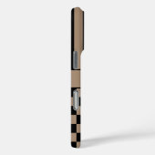 黒とベージュの市松模様ストライプ オーダーメイド Case-Mate iPhoneケース (裏面 / 右)
