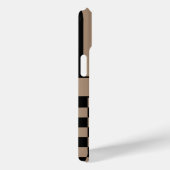 黒とベージュの市松模様ストライプ オーダーメイド Case-Mate iPhoneケース (裏面 / 右)