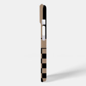 黒とベージュの市松模様ストライプ オーダーメイド Case-Mate iPhoneケース (裏面 / 左)