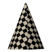 黒とベージュの市松模様 パーティーハット (裏面)