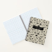 黒とベージュの手描きタトゥーパターン ノートブック (内部)