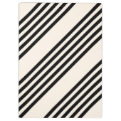 黒とベージュの5つのストライプパターン クリップボード (裏面)