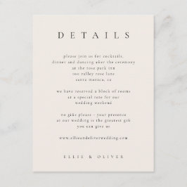 黒とベージュエレガント詳細結婚ズモダン エンクロージャーカード