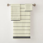 黒とベージュストライプのパタエレガントーンモダン、 バスタオルセット (インサイチュ)