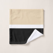 黒とベージュストライプのパタエレガントーンモダン、 バスタオルセット (ウォッシュタオル)