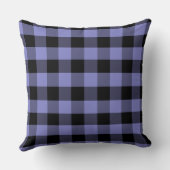 黒とペリウィンクル水牛の格子柄の投げP クッション (裏面)